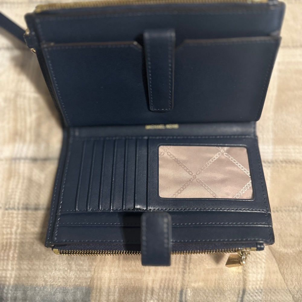 Michael Kors Navy Blue Monogram Tote and Wallet Set - Picture 4 of 9